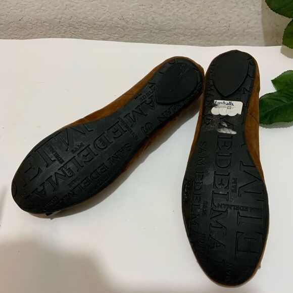 Sam Edelman Women's Ballet Flat Size 6.5 Brown Leather Slip On Shoe Beaded - Picture 9 of 11